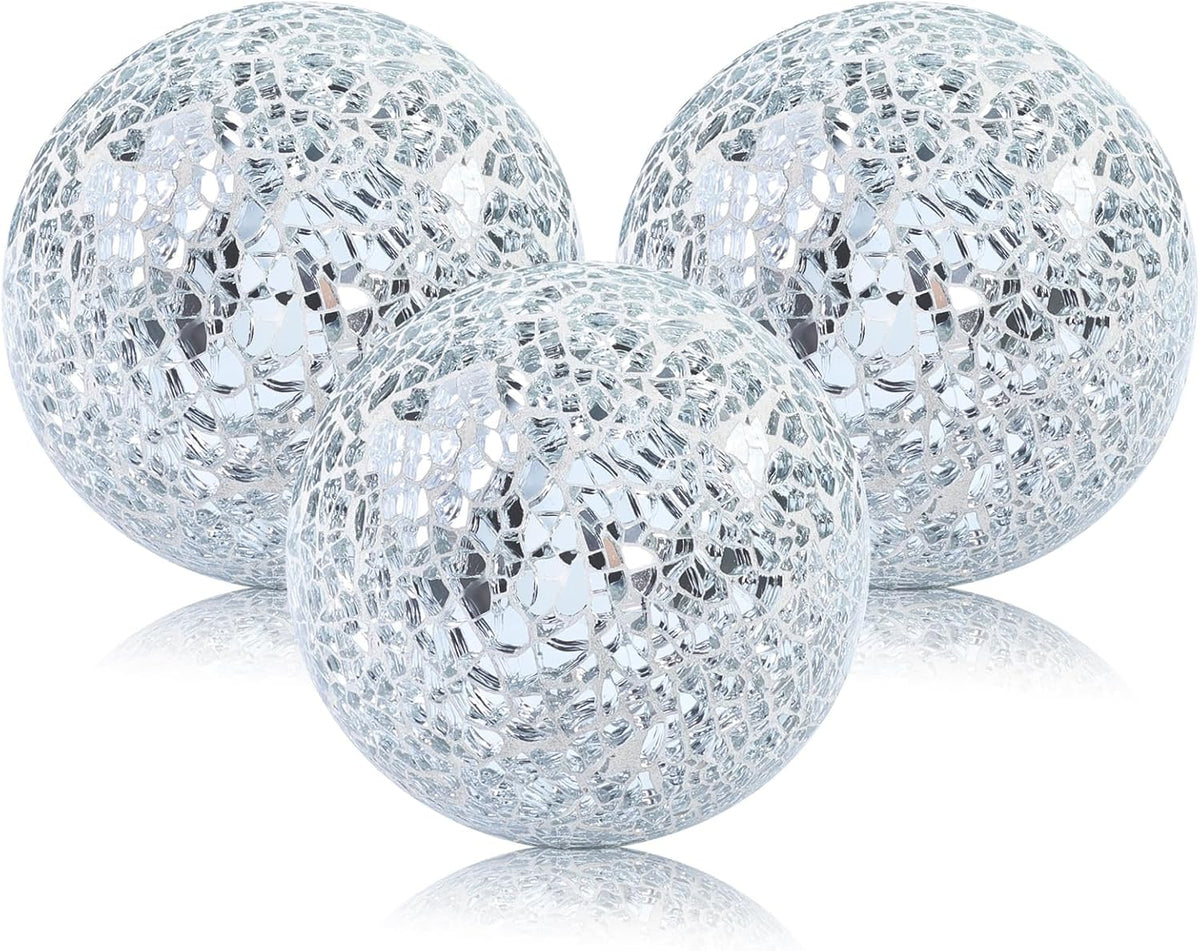 Mosaic Glass Balls 3.35 Inch Decorative Orbs Ball Decor Crack Solid Sphere Mirror for centerpieces