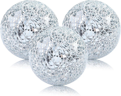 Mosaic Glass Balls 3.35 Inch Decorative Orbs Ball Decor Crack Solid Sphere Mirror for centerpieces