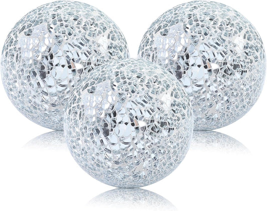 Mosaic Glass Balls 3.35 Inch Decorative Orbs Ball Decor Crack Solid Sphere Mirror for centerpieces
