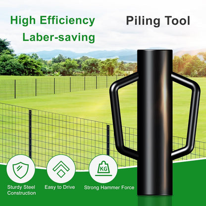 Fence Post Driver with Handle,17LB Hand Post Pounder,3.7 inches Inner Dia. Pole Rammer, Farm Wire