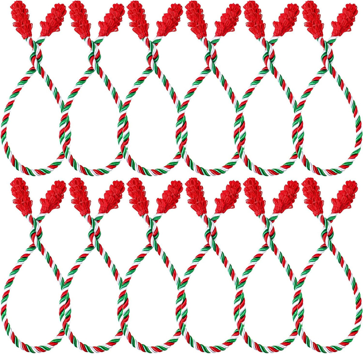 Shappy 12 Pieces Christmas Garland Banister Ties Christmas Decorative Reusable and Flexible Twist