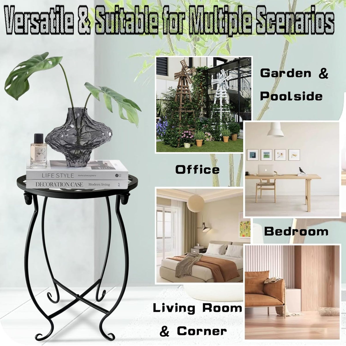 Plant Stand Indoor Outdoor, Metal Plant Stand for Indoor Plants Iron Art Flower Pot Holder Stand