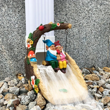 Gnome On The Swing Gutter Downspout Extension Decoration,Rain Downspout Diverter Garden