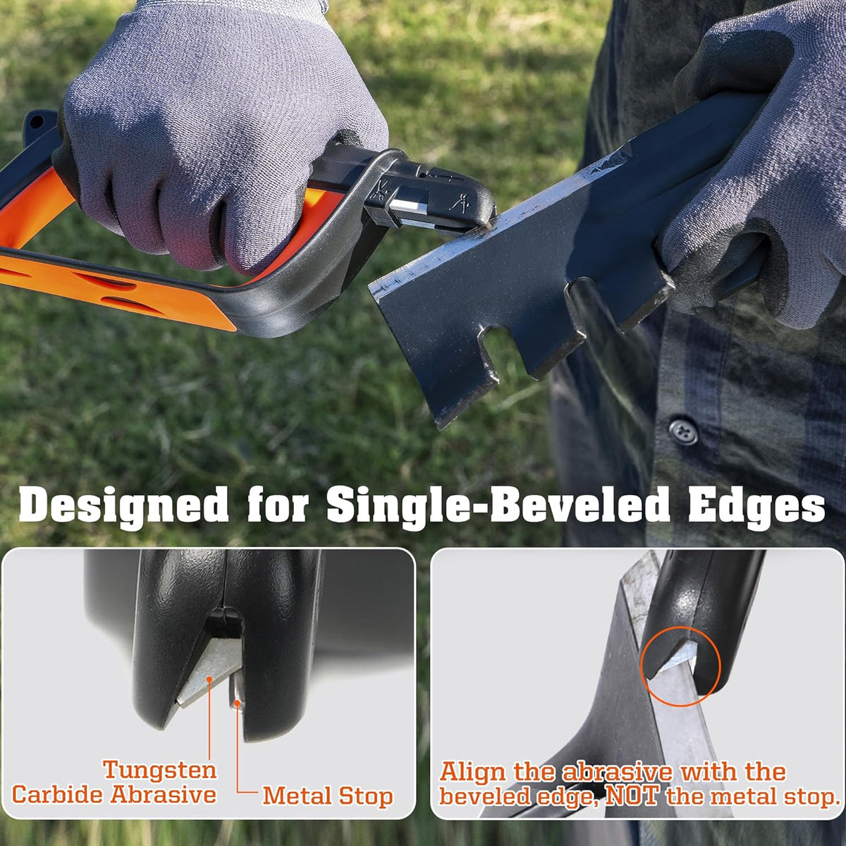 SHARPAL 103N All-in-1 Knife Garden Tool Multi-Sharpener for Lawn Mower Blade, Axe, Hatchet
