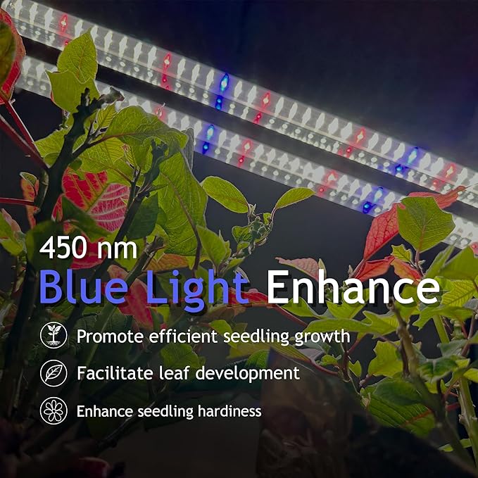 DYMOND Boostgro LED Seed Starter Grow Light 4FT Full Spectrum Linkable 5000k Daylight + 660nm Red +