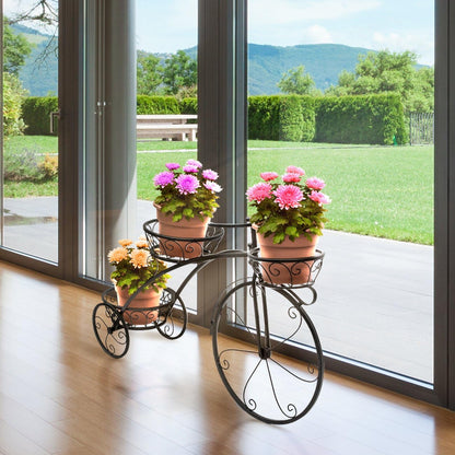 Sorbus Tricycle Plant Stand - Flower Pot Cart Holder - Ideal for Home, Garden, Patio - Great Gift