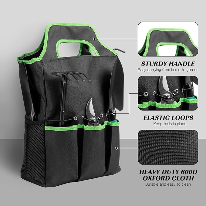 9 PCS Garden Tool Set Kids Gardening Tool Kit for Digging, Planting and Pruning, Gardening Hand
