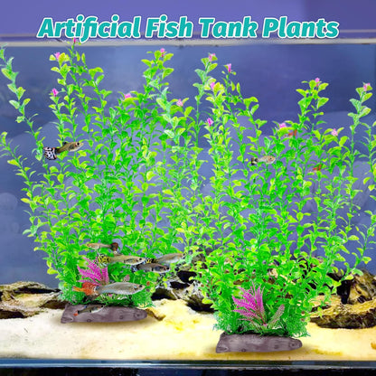 Hamiledyi Aquarium Plastic Plants Aquarium Decor Artificial Fish Tank Plants,Tall Fish Tank