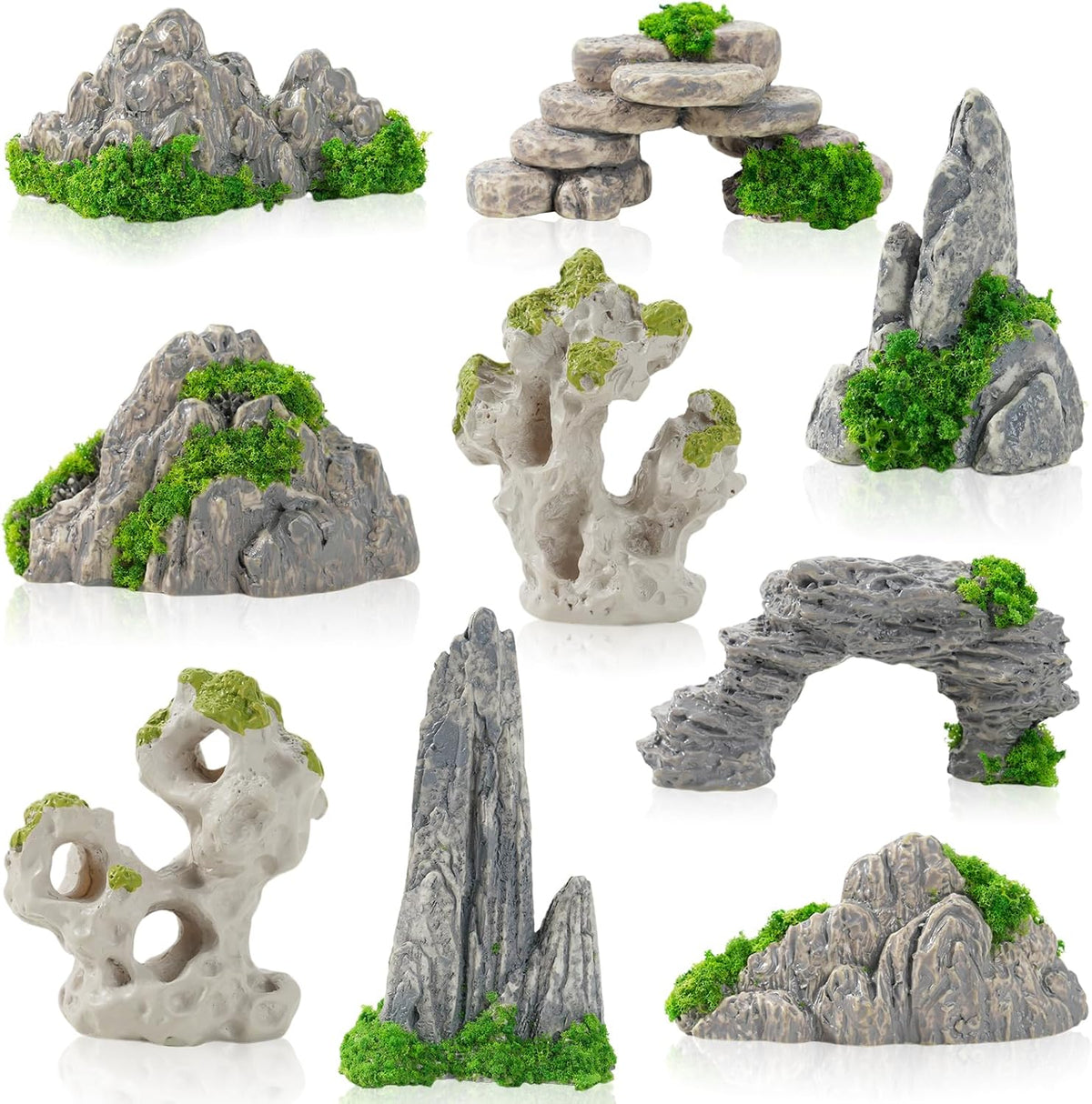27 Pcs 9 Styles Zen Garden Accessories, Miniature Rockery Decoration Mini Garden Accessories for