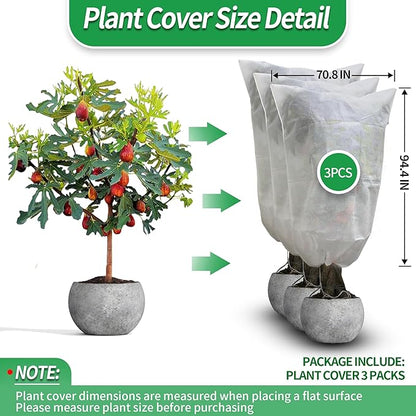 Avalution Plant Covers Freeze Protection, 3 Packs Frost Cloths for Outdoor Plants, 95" X71"