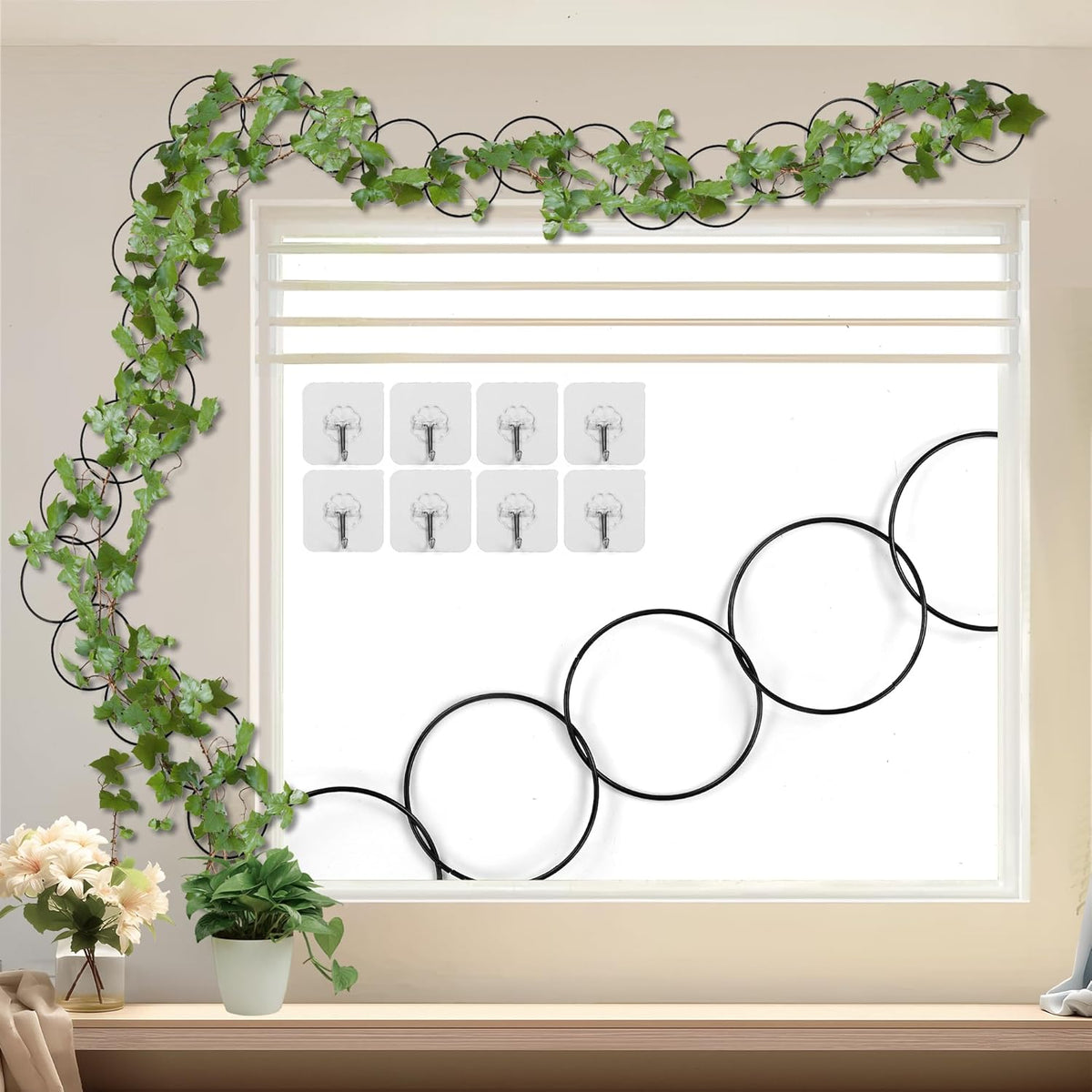 24 Pcs Chain Trellis for Climbing Plants, 120 Inch Long Metal Plant Trellis Indoor Outdoor, Garden