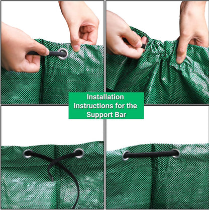 4 Pack 72 Gallons Reusable Yard Waste Bag, 4 Pack Upright Lawn Bags with 4 Handles, Lawn Leaf Bag