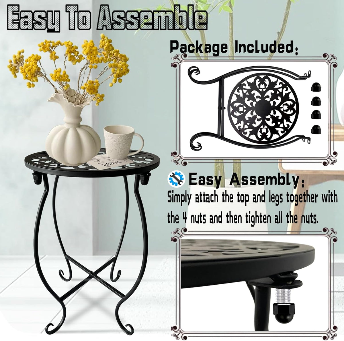 Plant Stand Indoor Outdoor, Metal Plant Stand for Indoor Plants Iron Art Flower Pot Holder Stand
