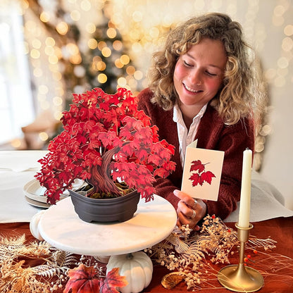 Freshcut Paper Pop Up Cards, Red Maple Tree, 12 Inch Life Sized Forever Flower Bouquet 3D Popup