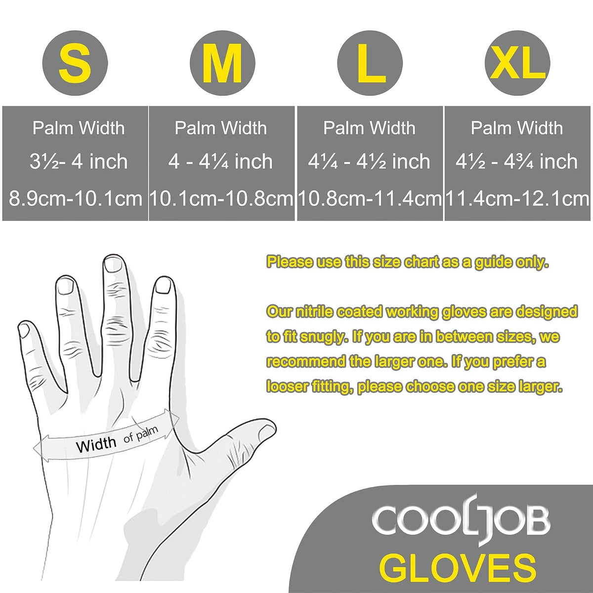 COOLJOB 10 Pairs Nitrile Dipped Safety Work Gloves with Grip, Non-slip Rubber Coated Bulk Garden