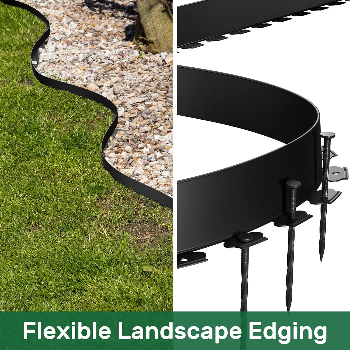 AGTEK Garden Edging 49FT Landscape Edging Kit 3 Inch Height Plastic Garden Border No Dig Lawn