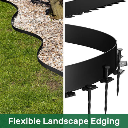 AGTEK Garden Edging 49FT Landscape Edging Kit 3 Inch Height Plastic Garden Border No Dig Lawn