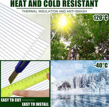 Tatuo 36 Pack 4' X 2' X 0.16'' Polycarbonate Greenhouse Panels Polycarbonate Sheets Twin-Wall Roof