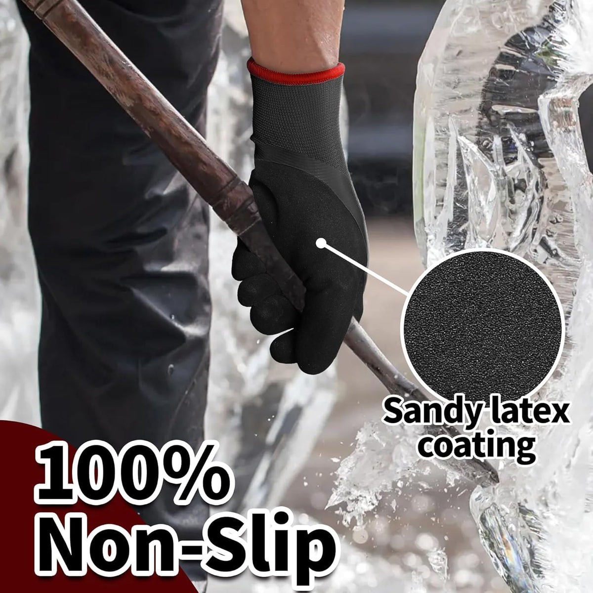 Schwer 2 Pairs Waterproof Winter Work Gloves, ANSI A2 Cut Resistant Freezer Gloves for Outdoor Cold