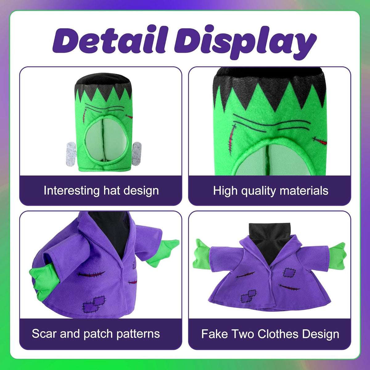 Watayo 2 Pcs/Set Halloween Monster Goose Outfits, Porch Goose Statue Monsters Costume, Lawn Goose
