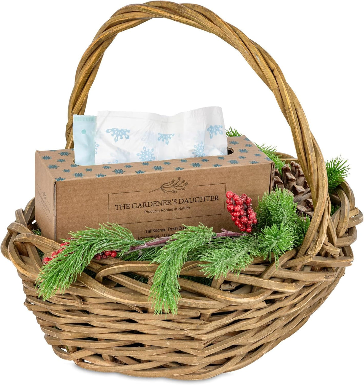 The Gardener's Daughter Compostable Trash Bags - 13 Gallon, 30 Count, Extra Strength, White