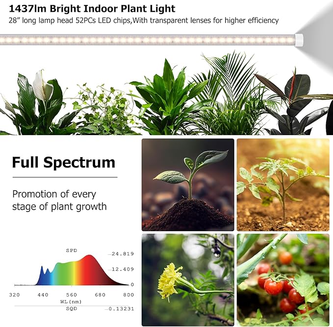 STERREN Grow Lights Stand for Indoor Plants, Full Spectrum Plant Floor Lamp for Indoor Growing, 22W