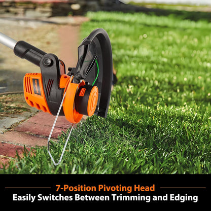 LawnMaster 20VMWGT 24V Max 13-inch Lawn Mower and Grass Trimmer 10-inch Combo with 2x4.0Ah