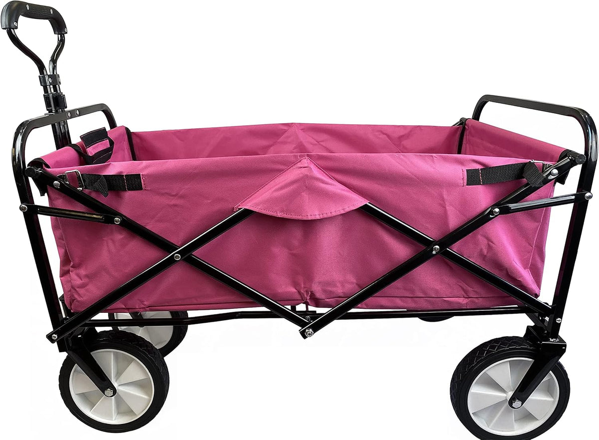 Meda 40876 | Collapsible Folding Outdoor Utility Wagon Cart (Pink)