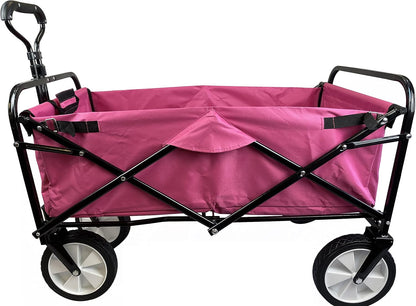 Meda 40876 | Collapsible Folding Outdoor Utility Wagon Cart (Pink)
