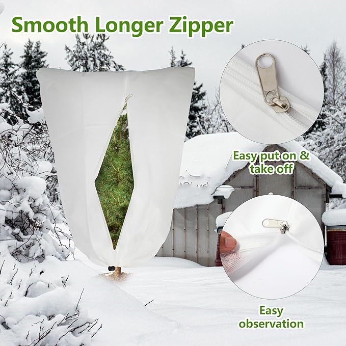 2 Pack Plant Covers Freeze Protection for Winter, 70.9''×47.2'' Frost Cloths for Outdoor Plants
