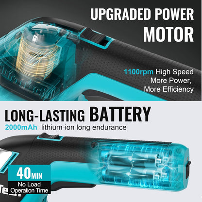 DURATECH Cordless Hedge Trimmer, 7.2V 2-in-1 Handheld Rechargeable Grass Trimmer & Hedge Shears