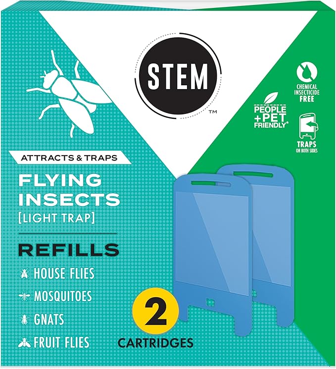 STEM Light Trap Refill Cartridges, Indoor Fruit Fly Trap, Effective Insect Control for Home