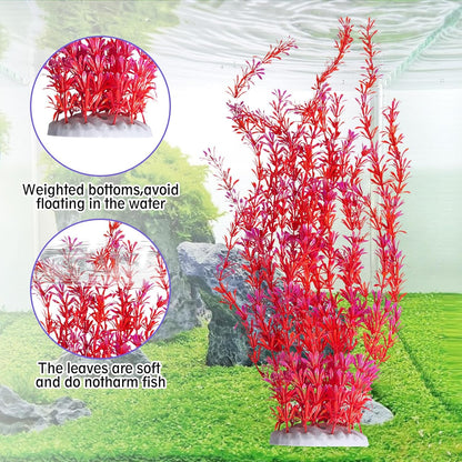 Hamiledyi Aquarium Plastic Plants Aquarium Decor Artificial Fish Tank Plants,Tall Fish Tank