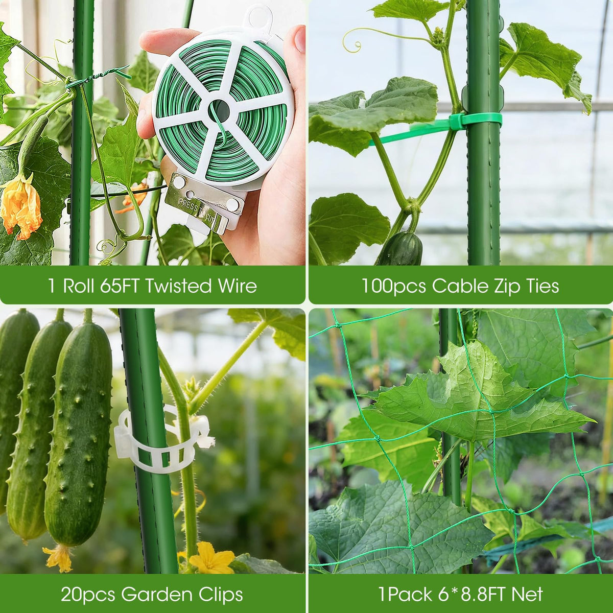 MQHUAYU Cucumber Trellis for Raised Bed,U-Shape Garden Trellis for Climbing Plants Outdoor, Metal