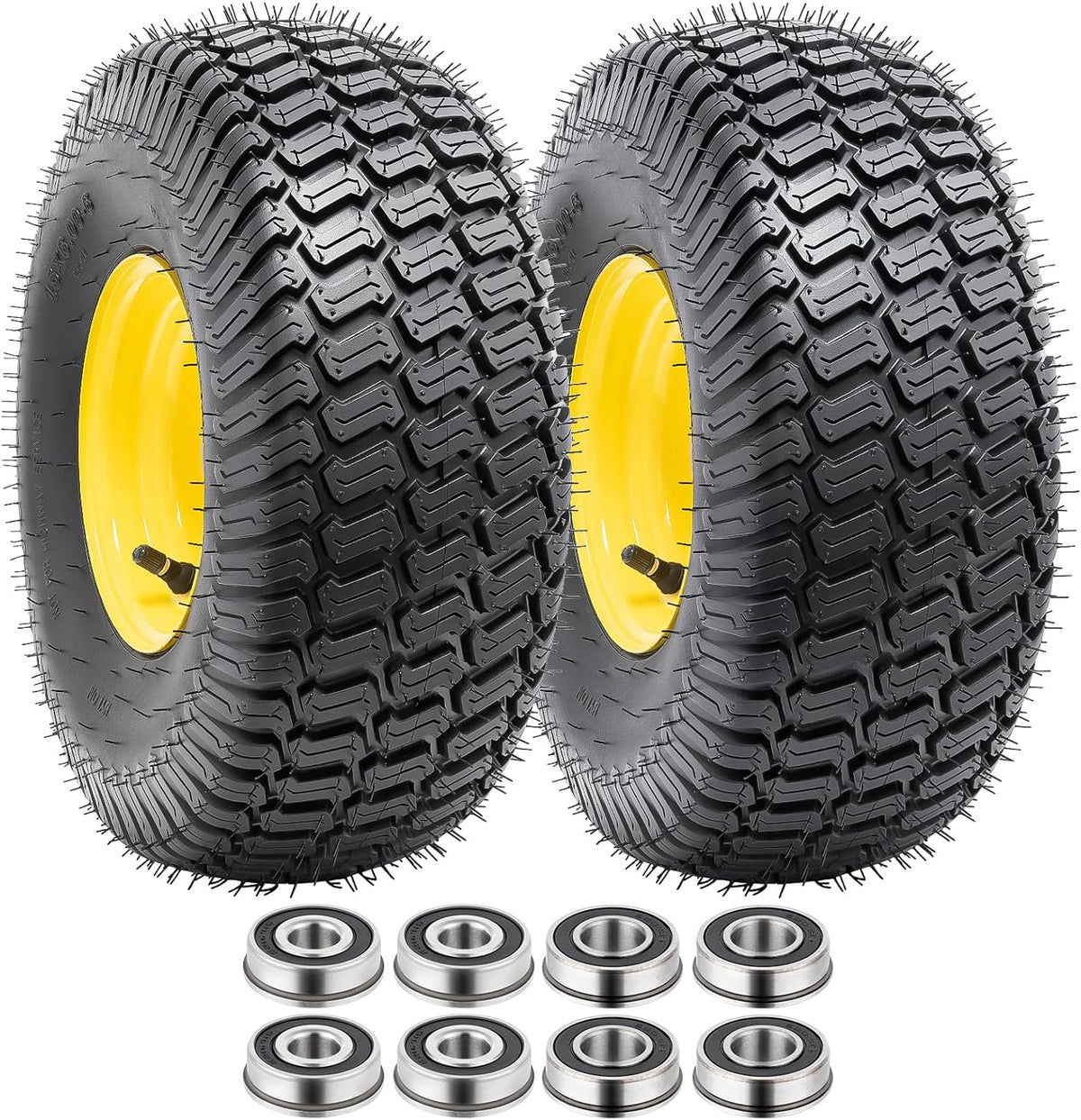 15x6.00-6(4PR) Tubeless Tire and Wheel, 15-Inch Replacement Pneumatic Tires and Wheel with 3/4"
