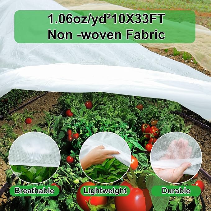 YDSL Plant Cover 10 Ft x 33 Ft Plant Covers Freeze Protection with Ultra Fine Mesh Reusable