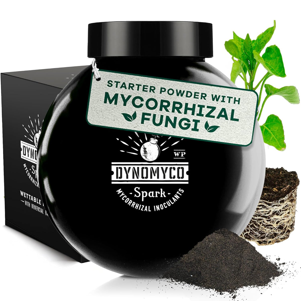 DYNOMYCO Spark WP Mycorrhizal Fungi, 6oz Wettable Powder – 3-In-1 Root Enhancer Amplifies Nutrient