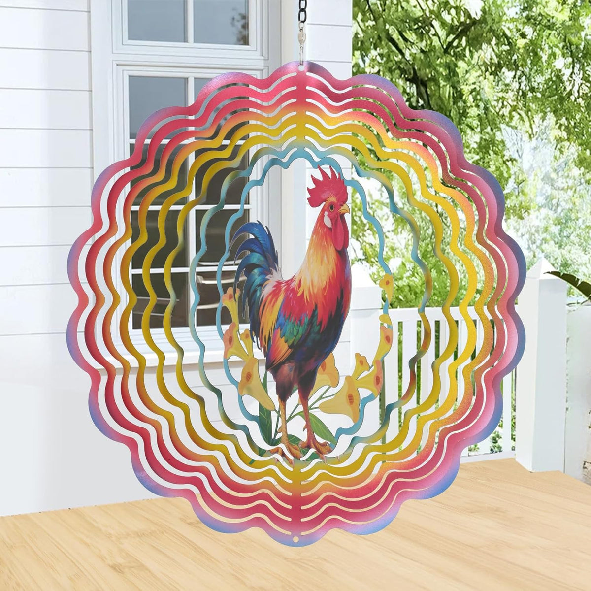 Wind Spinners Outdoor Chicken - Birthday Gifts for Women Mom Wife Grandma, Hanging Wind Sculptures