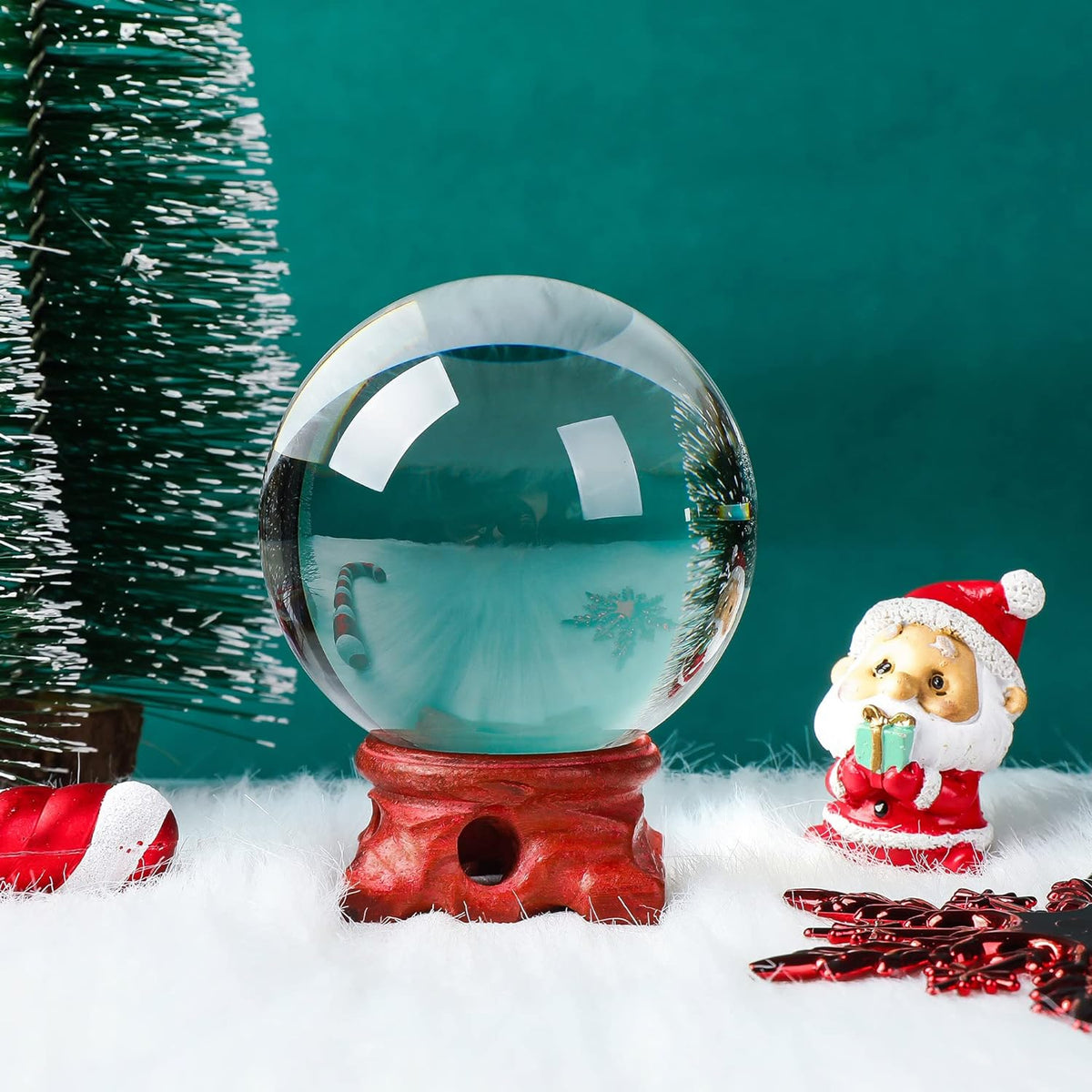 Modaier Crystal Ball 80mm Crystal Ball with Wooden Stand and Gift Box for Magic,lensball