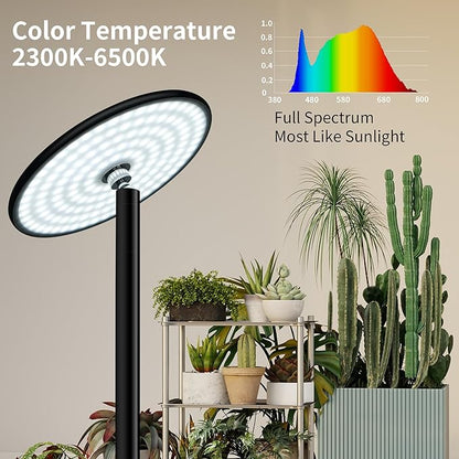 chiphy Grow Lights, 85" Full Spectrum Plant Light for Indoor Plants, 4/8/12H Timer, 60W Grow Lamp