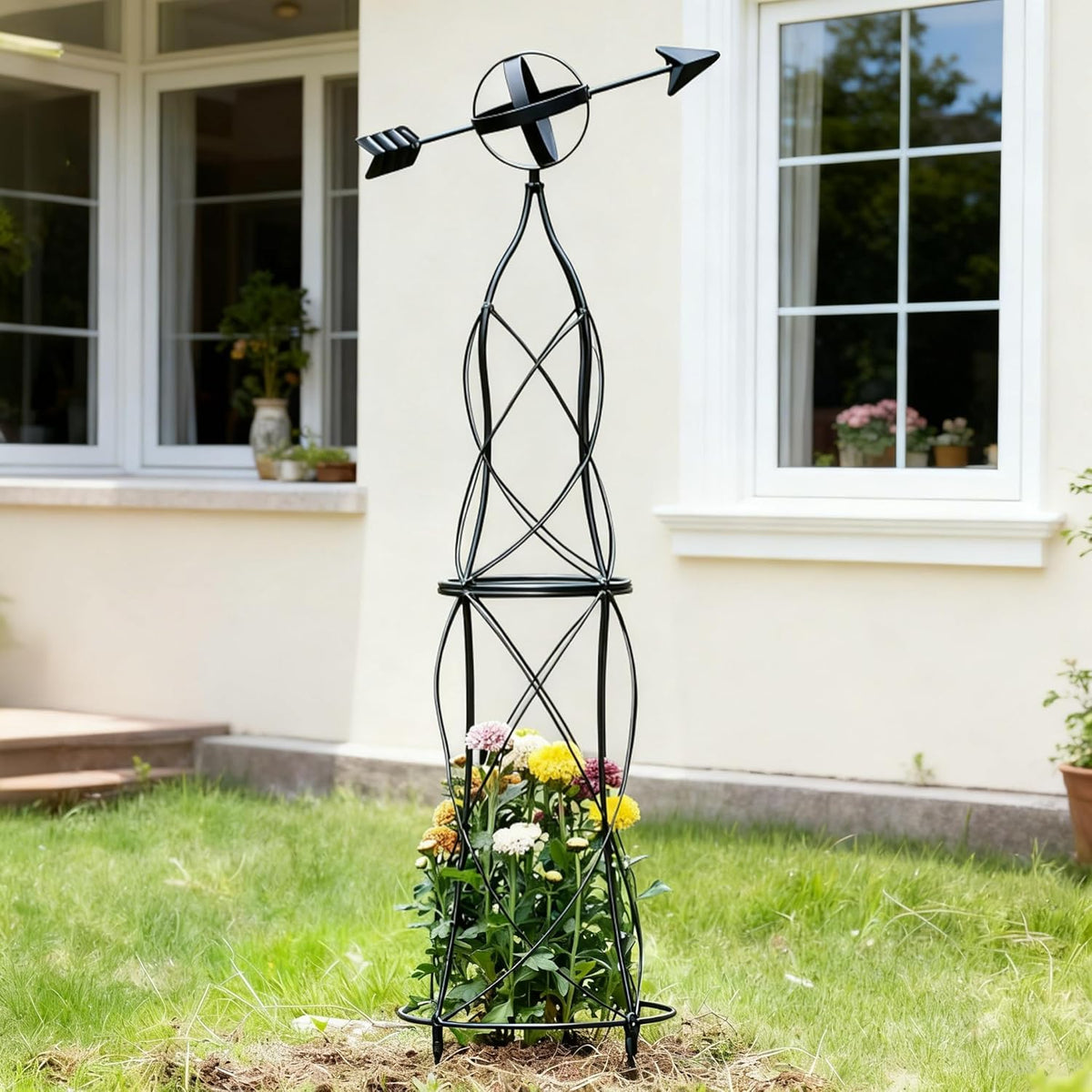 41-Inch Metal Obelisk Trellis – Elegant Garden Support for Climbing Plants, Perfect for Outdoor