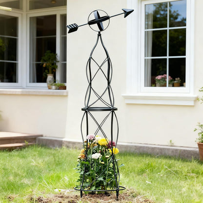 41-Inch Metal Obelisk Trellis – Elegant Garden Support for Climbing Plants, Perfect for Outdoor