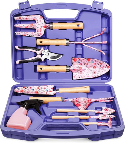 12-Piece Womens Gardening Tools Gift Set, Rust-Proof & Heavy-Duty Garden Tools with Durable