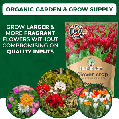 BuildASoil No-Till Clover Seed Cover Crop Blend 12 Species Cover Crop Seed Mix Premium Clover Seeds