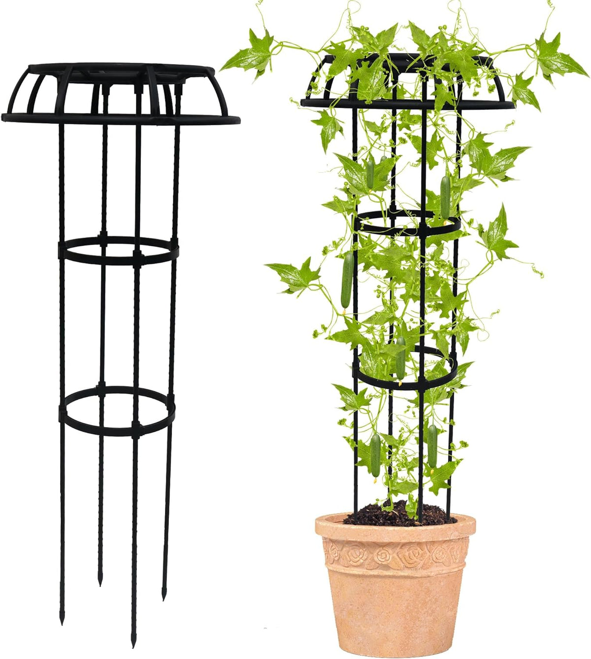 Garden Trellis for Climbing Plants, 2 Pack 41.3 Inch Mushroom Top Trellis for Climbing Plants