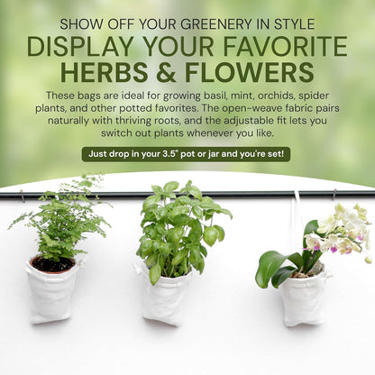 Organic Hemp Hanging Plant Bag – Reusable Natural Fiber Flower Pot Holder for Indoor & Outdoor Use