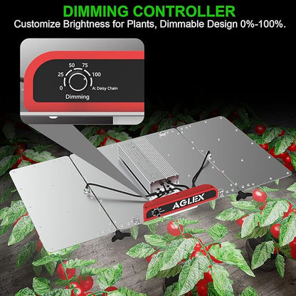 AGLEX K4000 LED Grow Light, 2024 Upgraded Grow Light with Daisy Chain & Dimmable, Full Spectrum
