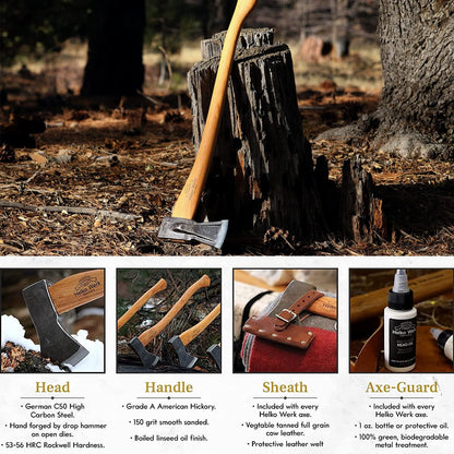 1844 Helko Werk Germany Traditional Spaltaxt - German Splitting Axe, Made in Germany Wood Splitter