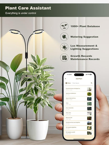 GLOWRIUM Smart Grow Lights for Indoor Plants, 48W Full Spectrum Plant Lights, Bluetooth App &