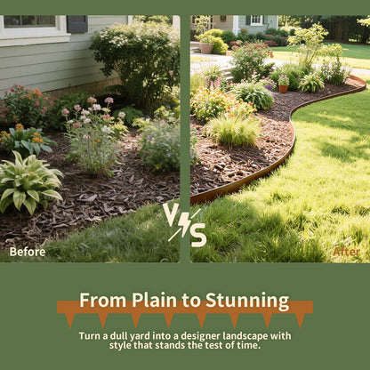 Worth Garden 33ft. Galvanized Steel Landscape Edging - 10-Pack 40" Metal Edging for Landscaping